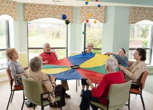 residents playing a game